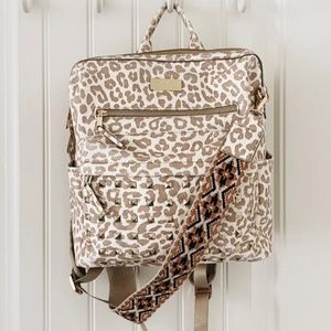 Harlee Bee and Co Taupe Leopard Diaper Bag